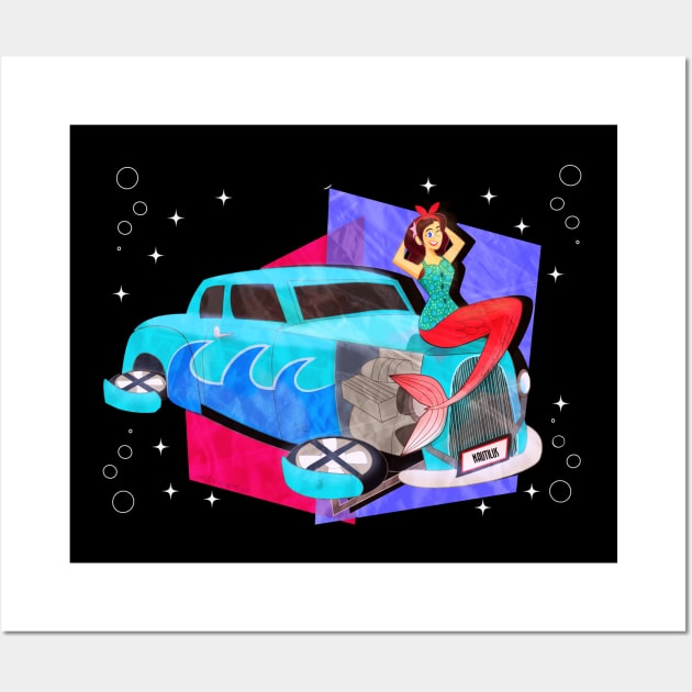 Hot Rod Mermaid Wall Art by Fad-Artwork